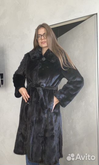 Шуба норковая черная длинная