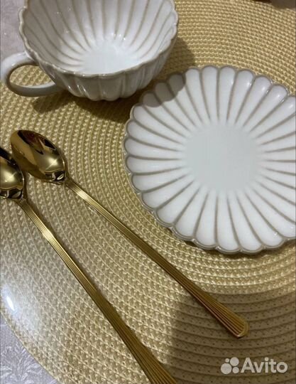 Чайная пара,набор блюдце и чашка(керамика)