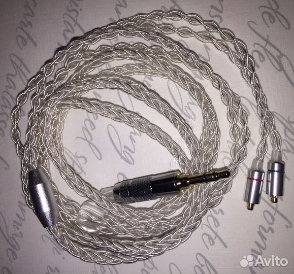 Кабель кастомный серебро mmcx 3.5 джек