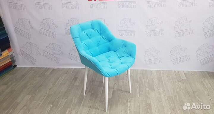 Стулья Данкор голубой велюр