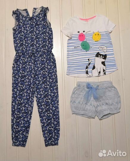 Пакет одежды и обуви для девочки на 6-9 лет