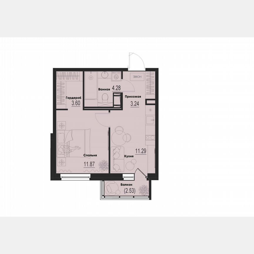 1-к. квартира, 35 м², 10/12 эт.