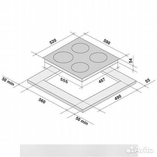 Электрическая варочная панель Krona Meridiana 60 BL Новая