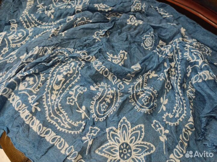 Платок индиго etro хлопок италия