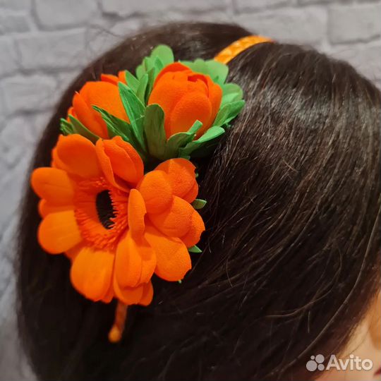 Ободок и резиночки Герберы