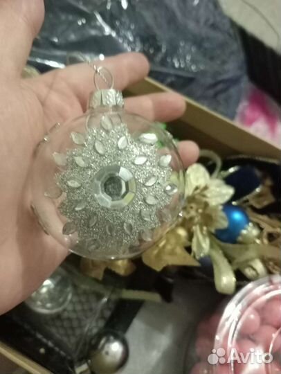 Итальянские ёлочные шары из дутого стекла