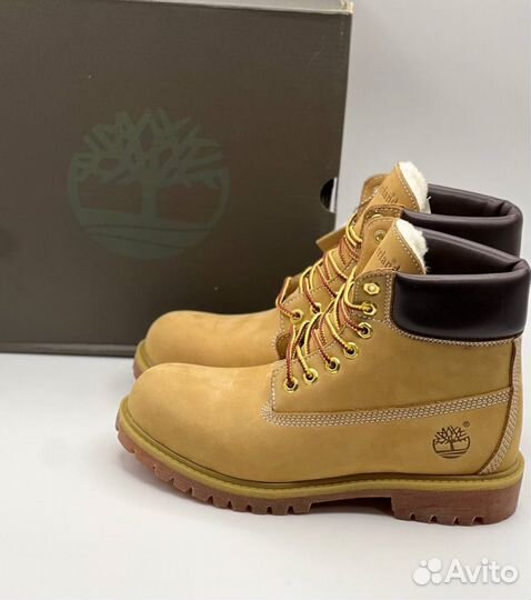 Ораньжевые Timberland с мехом