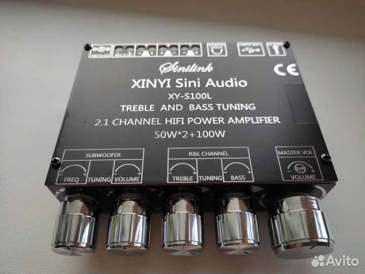 Блютуз-усилитель 2.1 с AUX, USB, 50Wх2+100W