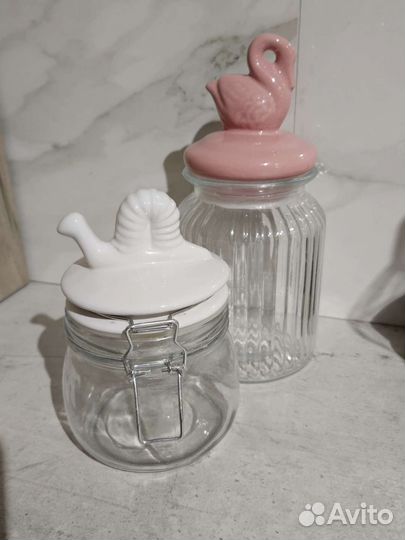 Стеклянные банки с керамической крышкой на защелке