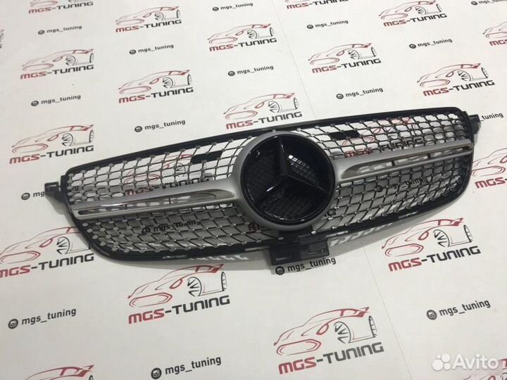 Решетка GLE W166 Diamond Silver (Черная звезда)