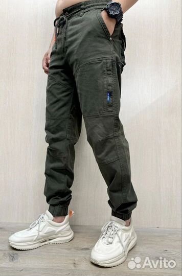 Джоггеры универсальные, хлопок, размер до 56