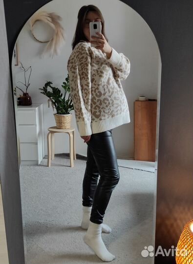 Свитер леопард оверсайз
