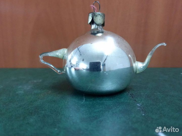 Ёлочная игрушка ссср.Стеклянная чайник