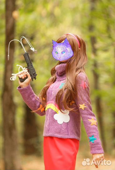 Парик коричневый длинный