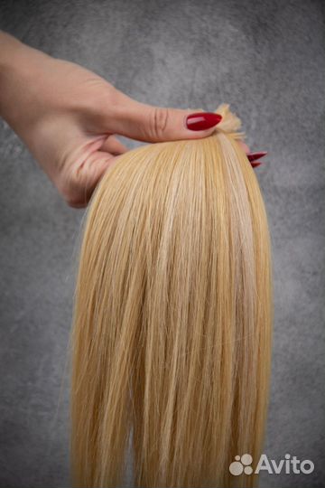 Волосы для наращивания блонд 30см