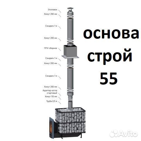 Комплект дымохода бани