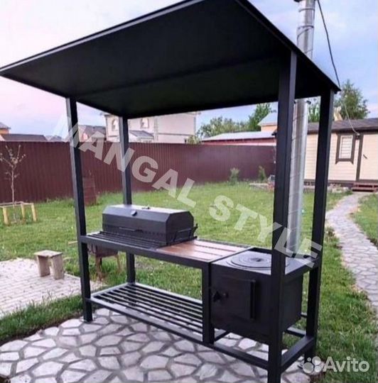 Мангал с печью под казан