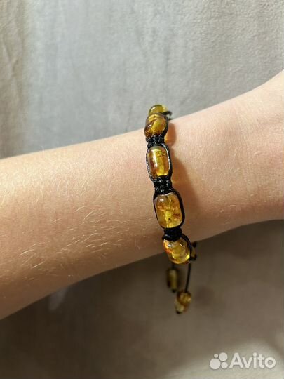 Браслеты шамбала с янтарем