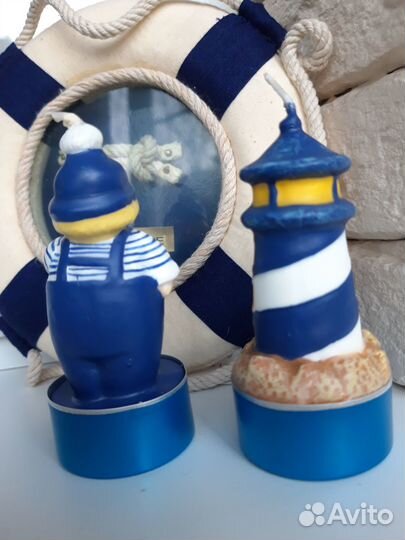 Декоративные свечи в морском стиле 2 шт