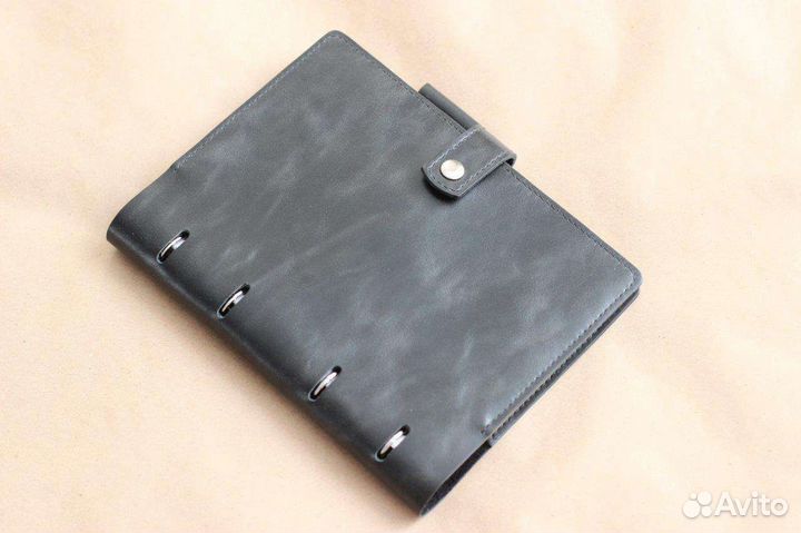 Ежедневник на кольцах А5. Нат.кожа. Руч.работа