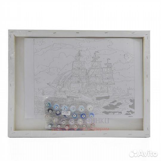 Картина по номерам 40x50 Синий кот играет в карты