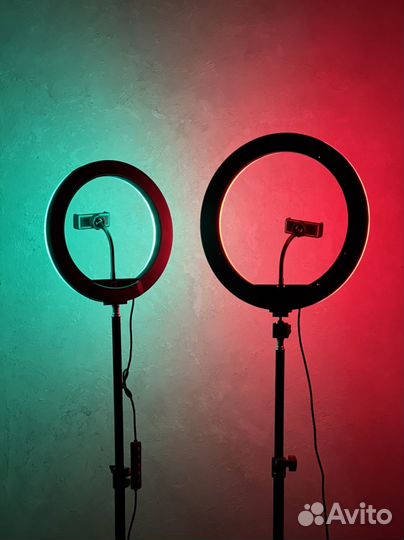 Кольцевая лампа 33 см RGB + штатив