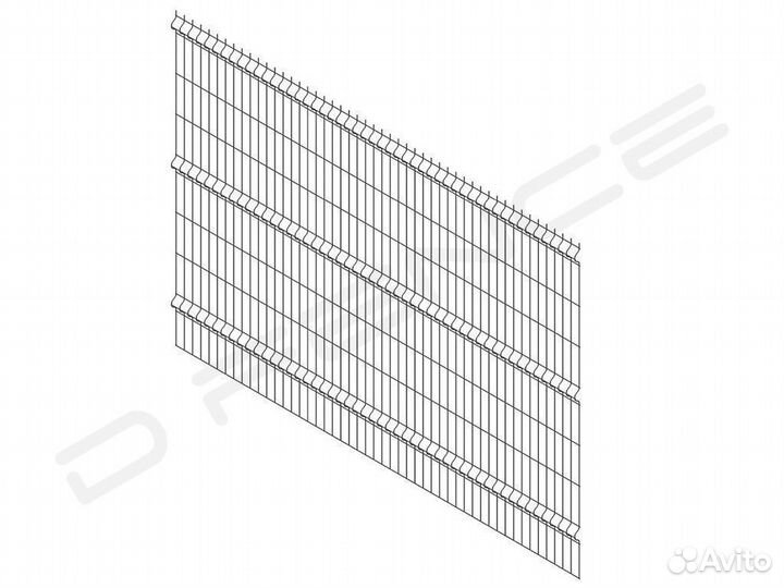 Забор 3D сетка, 3Д панель 2,7х1,47 м, д.3 мм