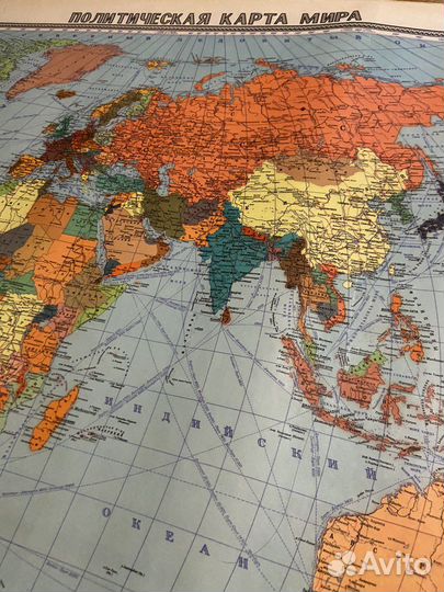 Карта мира на стену большая новая
