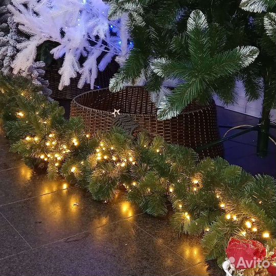 Плетёная корзина -юбочка для Ёлочки