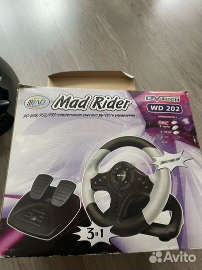 Игровой руль с педалями