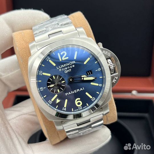 Мужские часы panerai firenze GMT синие