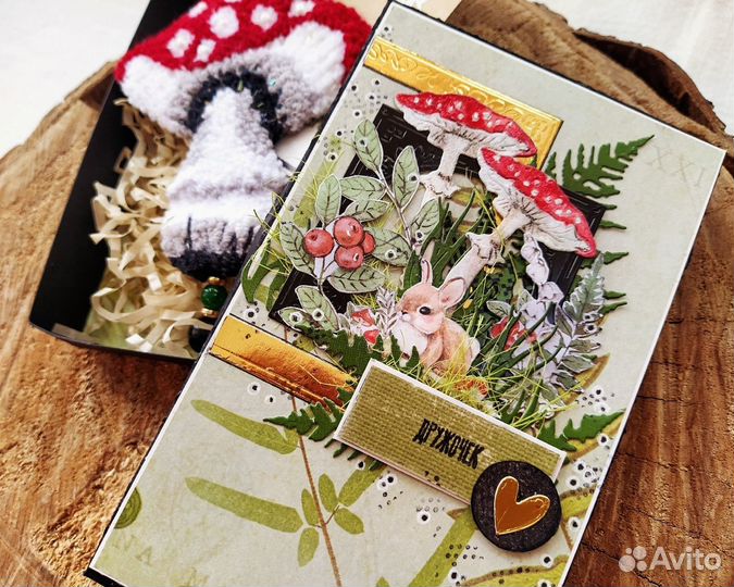 Брелок-обвес Мухомор, ковровая вышивка (punch need