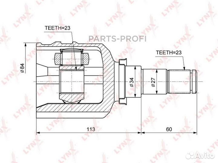 Lynxauto CI-3718 toyota Auris(E15/8) 1.3-1.6 07 / Avensis(T22/5) 1.6-1.8 97-08 / Corolla(E12-8) 1.3