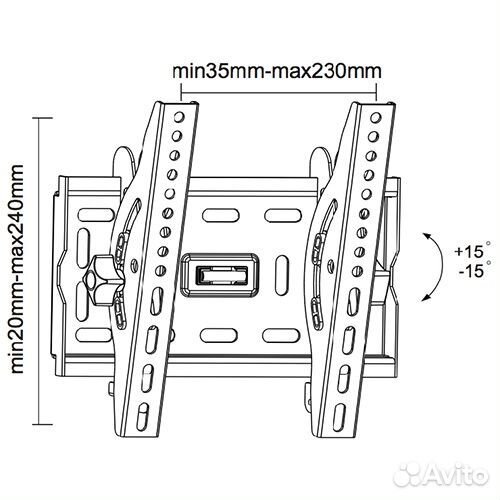 Кронштейн для тв наклонный Resonans