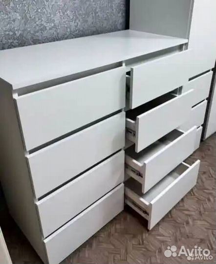 Комод белый 8 ящиков