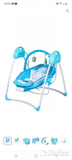 Детские электронные качели для новорожденных 2в1