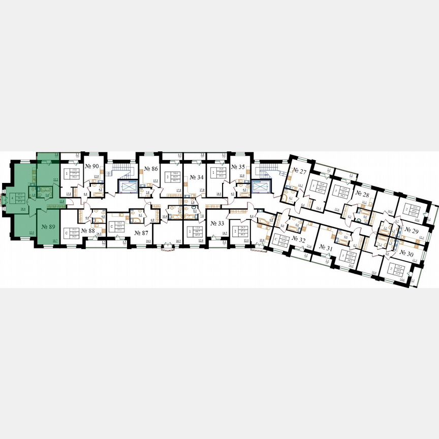 4-к. квартира, 87,8 м², 4/8 эт.