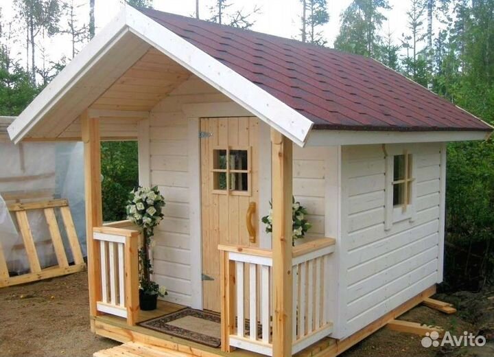 Детский деревянный домик для дачи