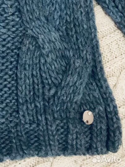 Шапка и шарф жен, вязанные, шерсть, Италия