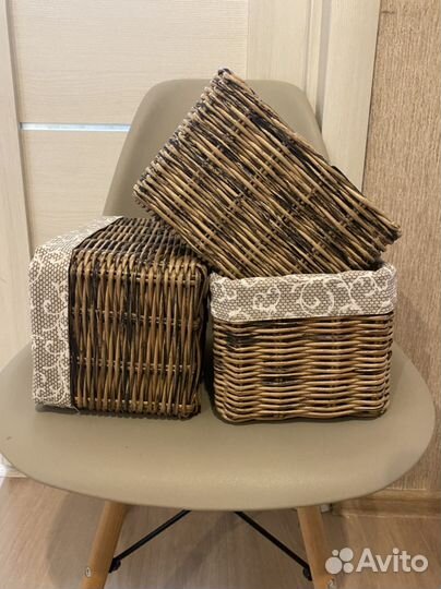 Набор корзин плетеных для хранения