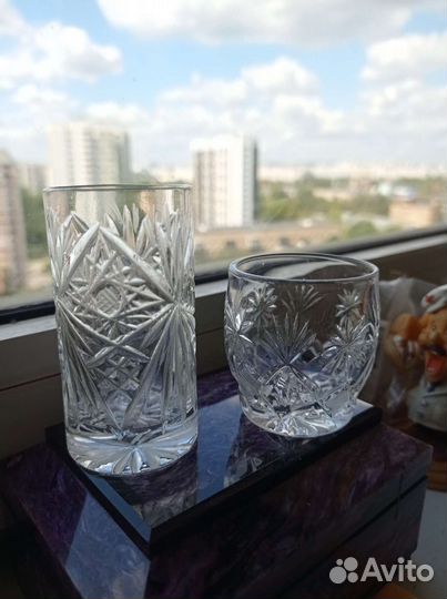 Хрустальные стопки и стаканы. Винтаж