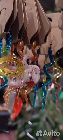 Серьги змеи, украшения из чешуи