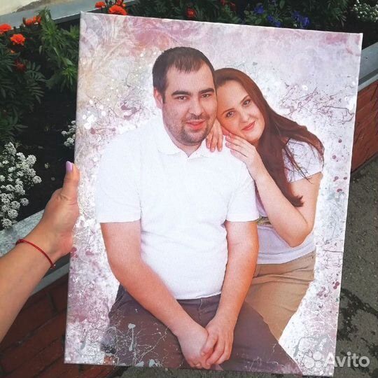 Портрет по фото на холсте на День рождения