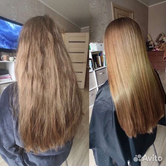 Кератиновое выпрямление волос