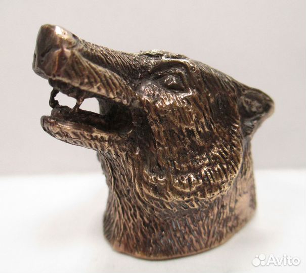 Колокольчик «Голова волка». Бронза