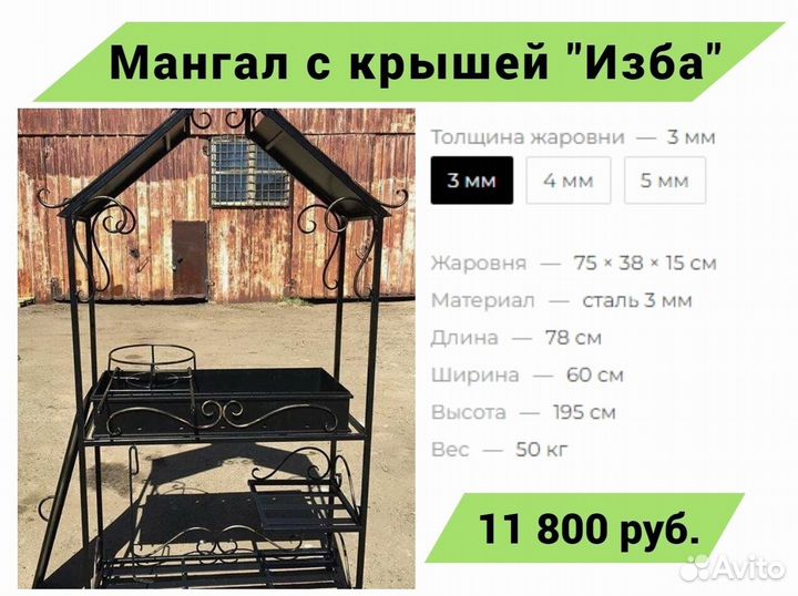 Мангал с крышей 