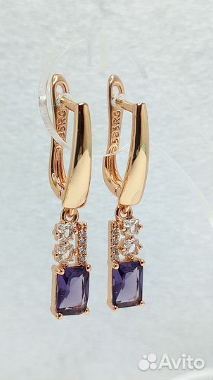 Комплект с аметистом, позолота