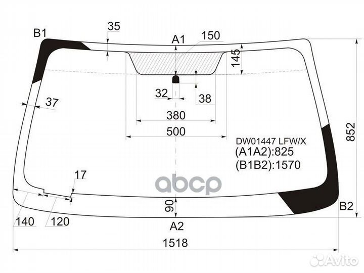 Стекло лобовое Chevrolet TrailBlazer 01-10 / Isuzu