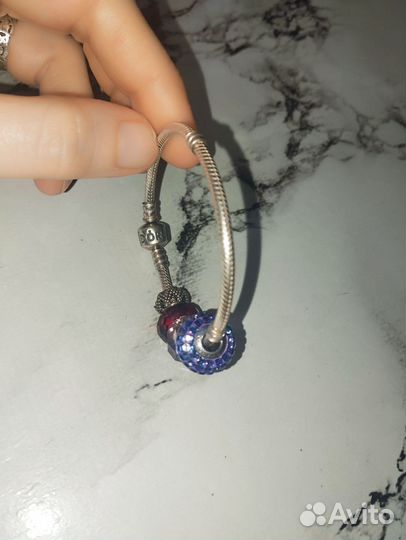 Браслет Pandora, шармы Swarovski
