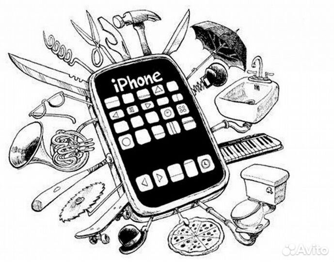 Замена экрана батареи iPhone, Android и т.д